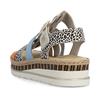 Rieker Multi Strap Low Wedge Sandal - Multi Print